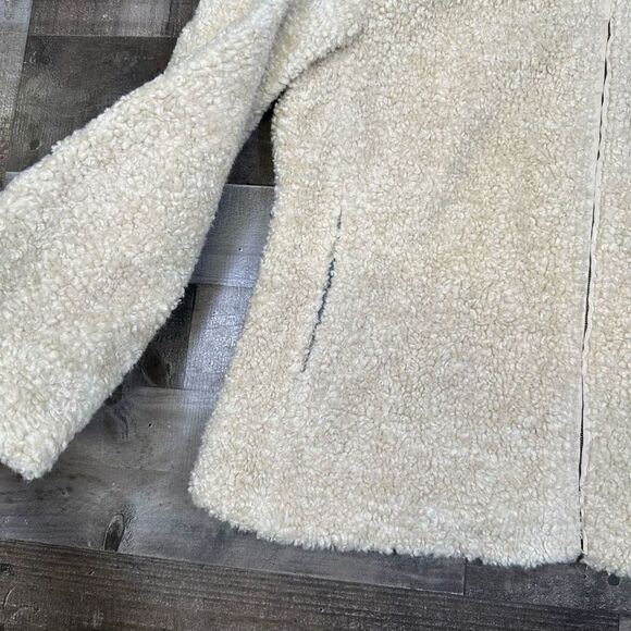 Pendleton Women’s Size Large Jacket Cream Sherpa Zip Up Fleece Fuzzy Shearling - Picture 4 of 9